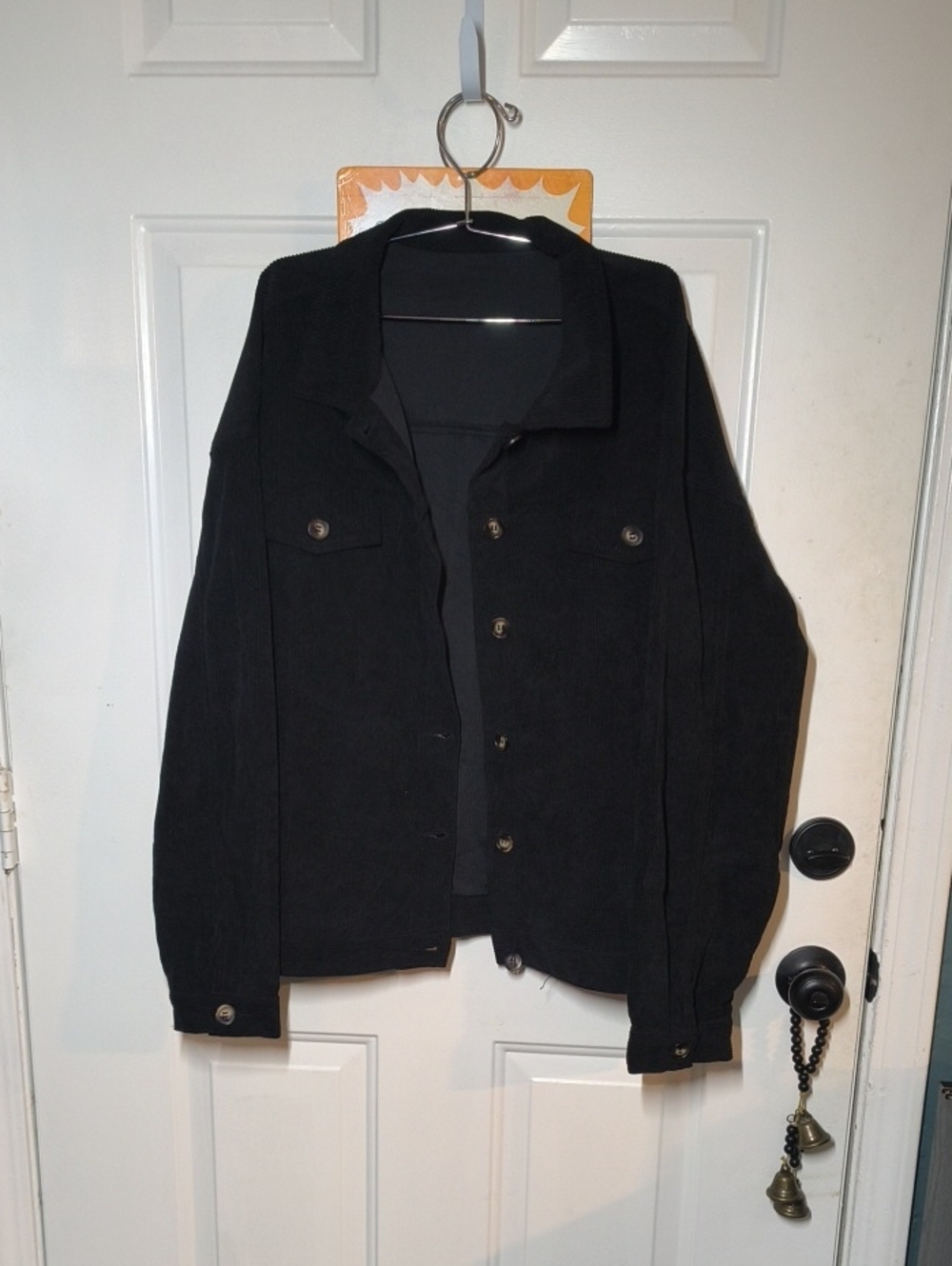 Men's Black Lightweight Button-Up Shirt Jacket